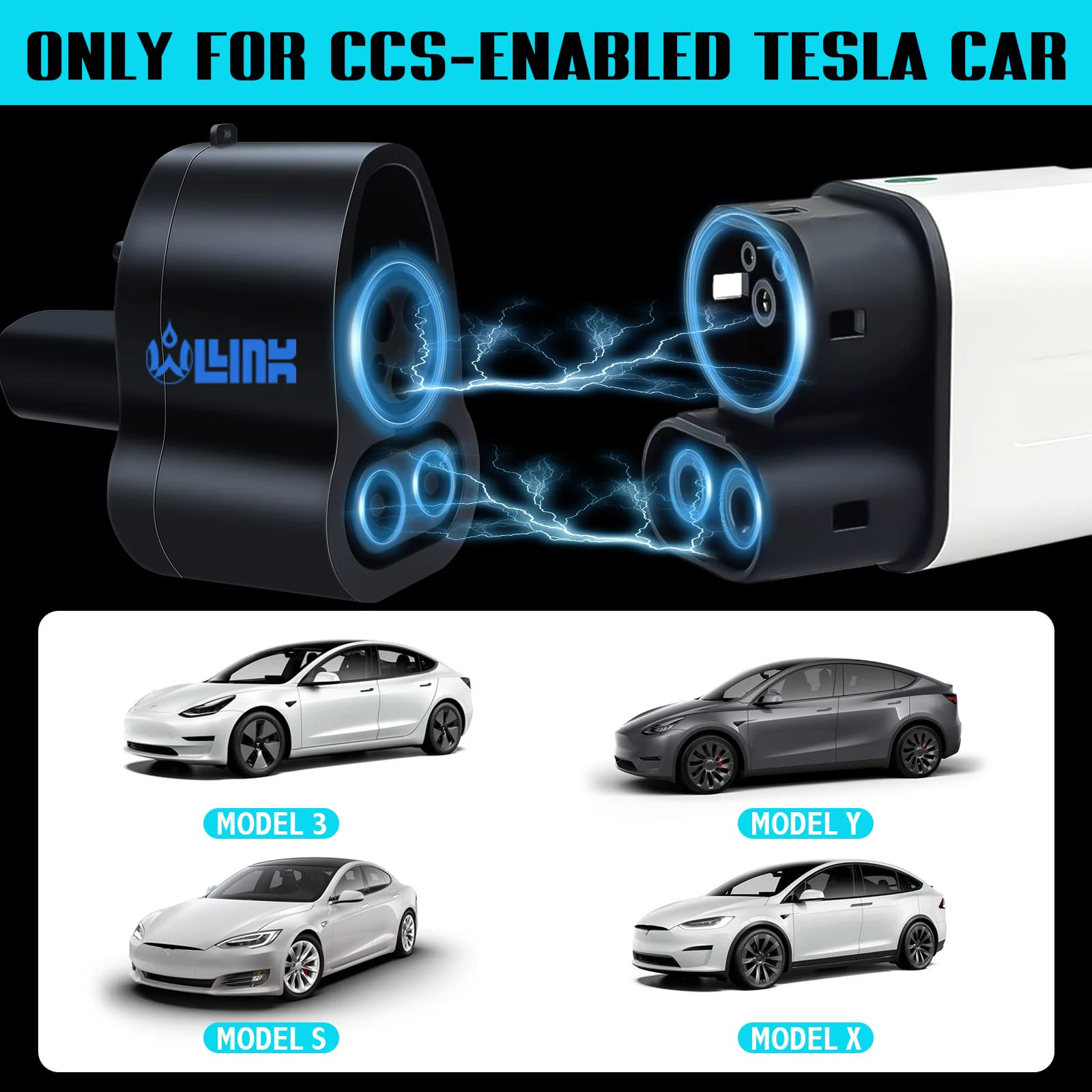 OLINK 과급기 Ccs1 어댑터 150kw Dc 고속 충전기 어댑터 Ccs 콤보 1 어댑터-Tesla Model S 3 X Y 썸네일 4