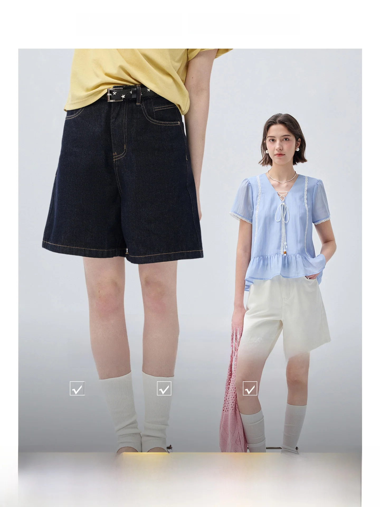

High Waist Straight Leg Denim Shorts plus Size Women's Fashion Summer Pants A-Line Wide Leg Jeans Slimming Effect