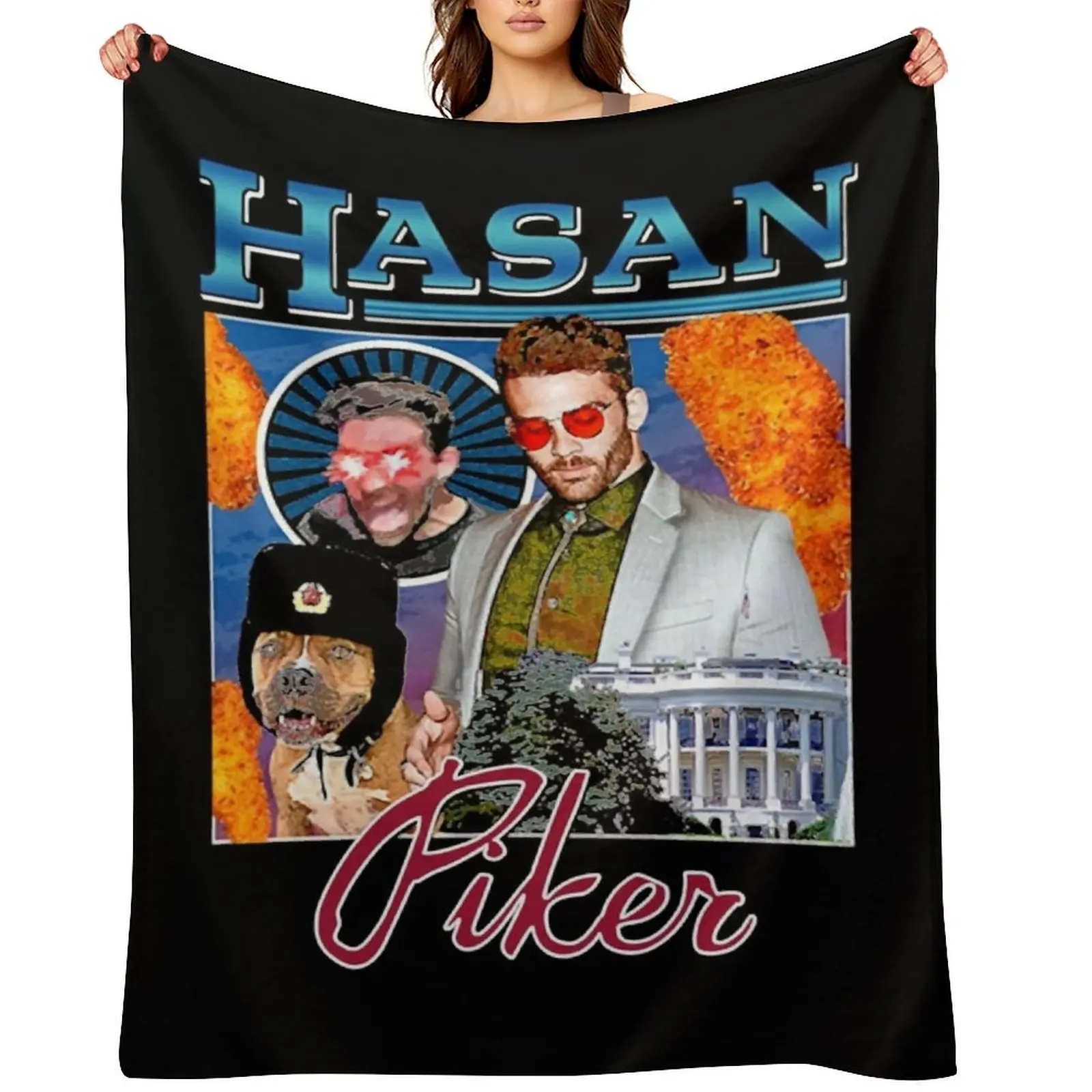 

Vintage Hasan Piker Journalist Awesome Game Throw Blanket Decorative Throw Nap for winter Tourist Blankets