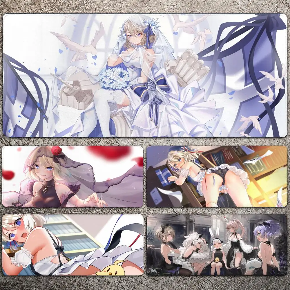 Z23 Azur Lane Sexy Anime Girl Mousepad Tappetino per mouse da gioco di grandi dimensioni LockEdge Tastiera per computer ispessita Tappetino da scrivania