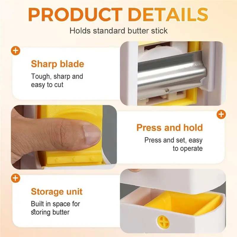 LNHF Single-Stick Butter Cutter With One-Click Action, Stainless Steel Blade And Storage Case Included Dispenser