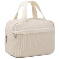Personalized Embroidery Corduroy Fashion Make-up Bag Custom Name Multi Functional Portable Travel Storage Bag Leisure Handbag