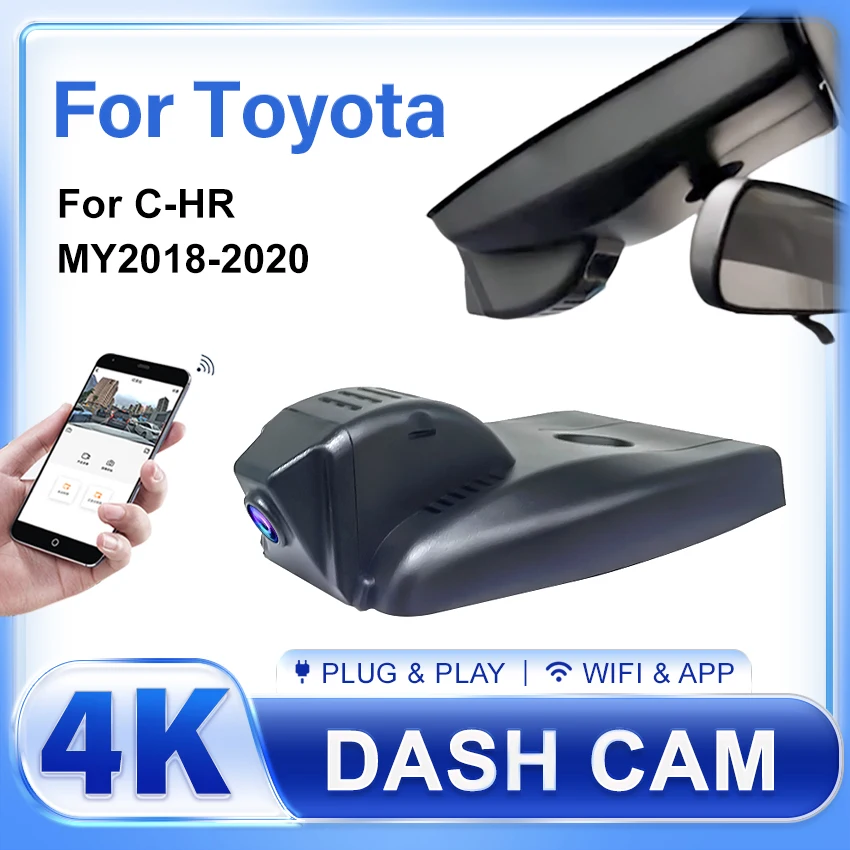 

Car DVR for Toyota C-HR CHR 2020 2019 2018 2017,Plug and Play 4K 2160P Dash Cam Dashcam Camera,Accessories for CHR