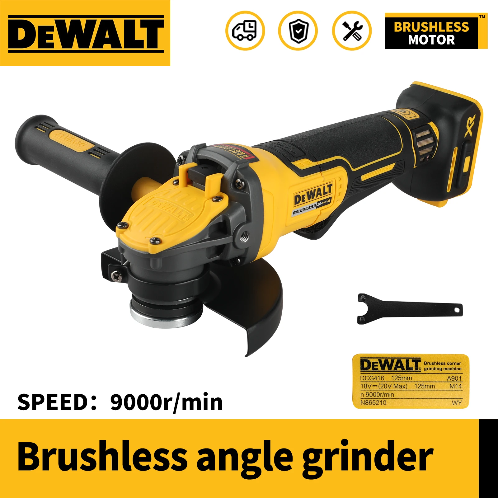 20V DEWALT DCG416 Brushless High Efficiency Grinder 125mm M14 Fast Polishing Cutting Grinding for Industrial DIY Projects