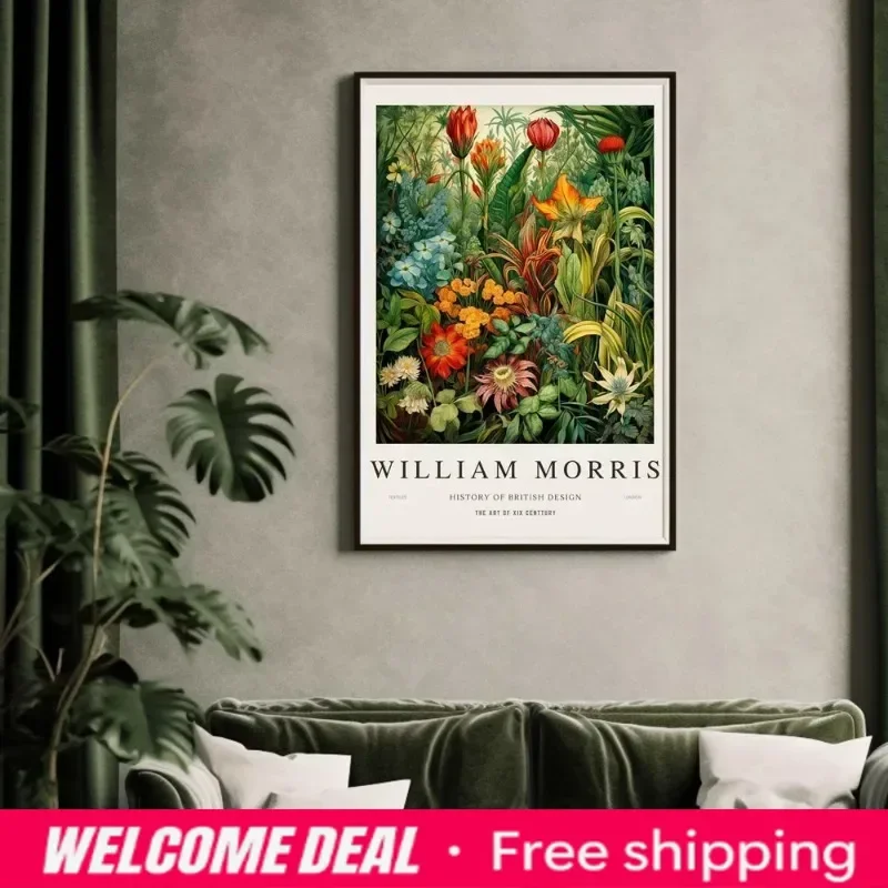 2026  William Morris Museum Exhibition Art Poster Kew Gardens Floral Art Canvas Painting Print Wall Decor Home Decor-