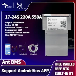 Smart ANT BMS 17S 24S 220A 550A 18S 20S 22S 48V 60V 72V PCD Lifepo4 li-ion LTO scheda di protezione della batteria bilancia Bluetooth