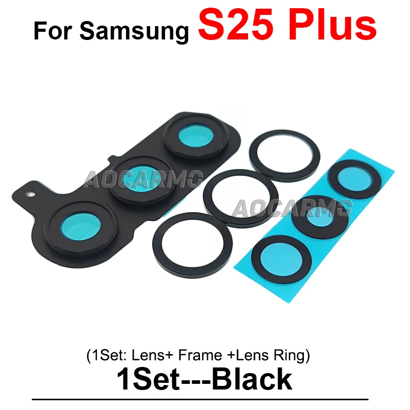 For Samsung Galaxy S25U S25 Plus S25+ Ultra Rear Back Camera Lens With Frame And Lens Ring Replacement Parts