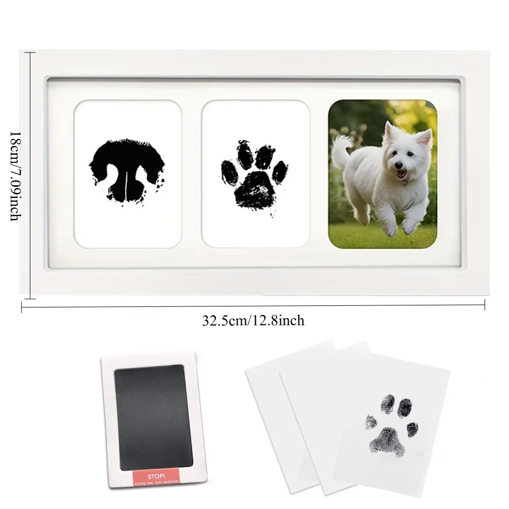 Pet Baby First Birthday Hand Footprint Frame Cat Dog 100 Days Full Month Memorial Keepsake