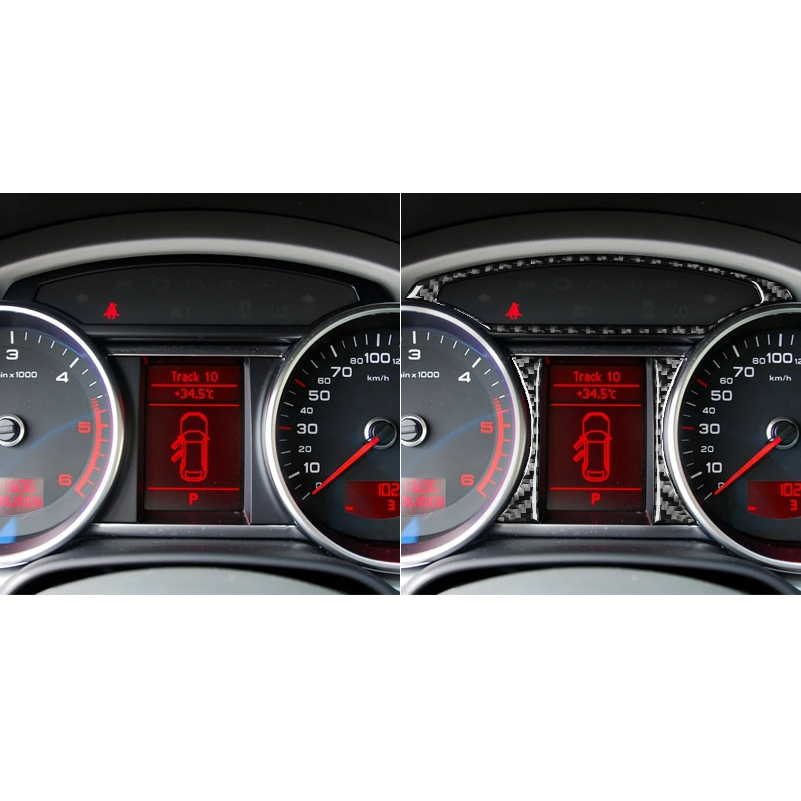 For Audi Q7 4L 2007-2015 Carbon Fiber Speedometer Instrument Panel Decorative Strips Car Interior Decoration Accessories Sticker