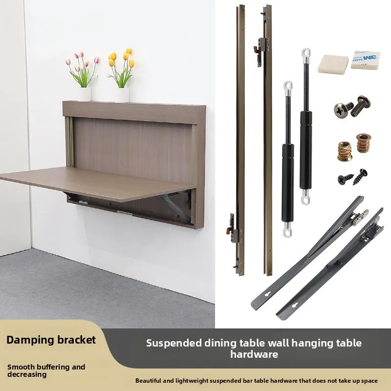 

Down Flip Wall Table Folding Storage Rack Wall Table Hardware Accessories Small Apartment Floating Desk Rail Slide