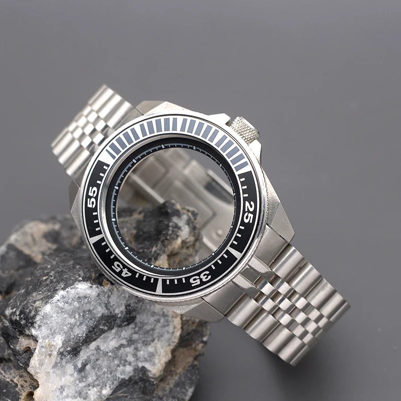 Watch Case With 316L Stainless Steel Bracelet Fit Japan 4R35 4R36 NH35 NH36   Automatic Movement For  King Samurai PROSPEX