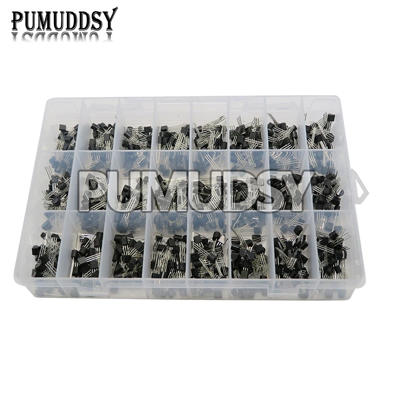 24Values 840PCS TO-92 Transistor Assortment Kit BC327 BC337 BC547 Transistor 2N2222 3904 3906 C945 Transistors Pack