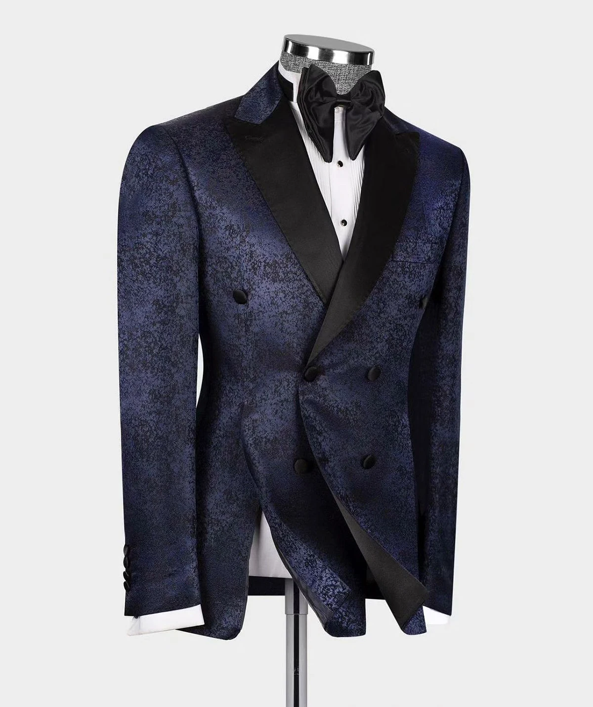 Exquisito diseño de hendidura para hombre, traje de esmoquin con solapa de pico, bolsillos de doble botonadura, Blazer de novio hecho a medida, 1 pieza, moda a medida