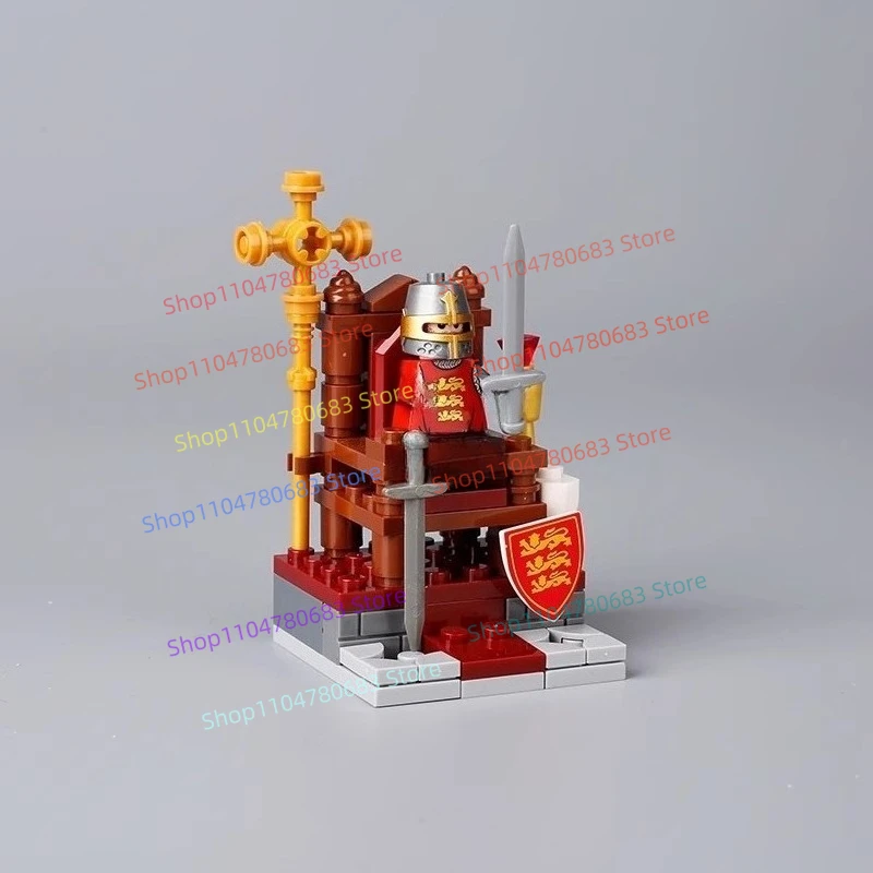 MOC New Building Blocks Doll Medieval Throne Knight Toy Gift Ornaments Collection