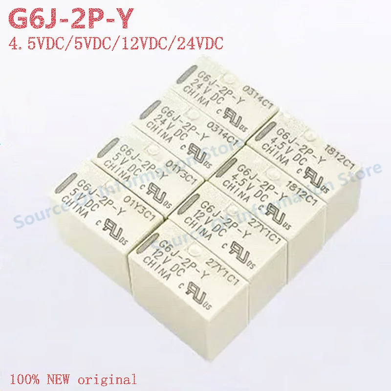10Pcs G6J-2P-Y/4.5V/5V/12V/24V Signal Relay 8Pin 1A 100% New