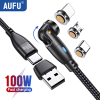 AUFU 100W Magnetic USB Type C Cable 5A Fast Charging Micro Type C Cable For Macbook Samsung for iPhone Magnet Charger Wire Cord