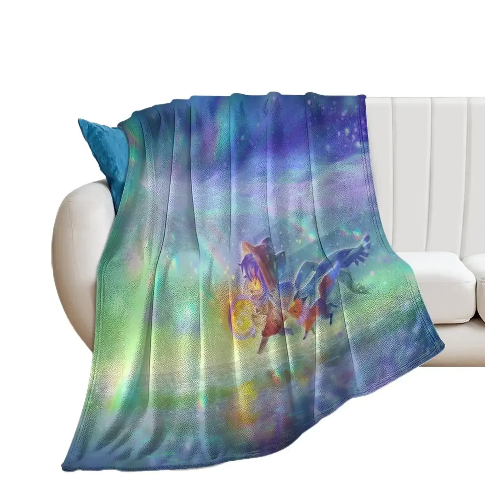 OneShot - Niko, Rue, and you Throw Blanket Furry Flannel Fabric Decorative Sofas Blankets