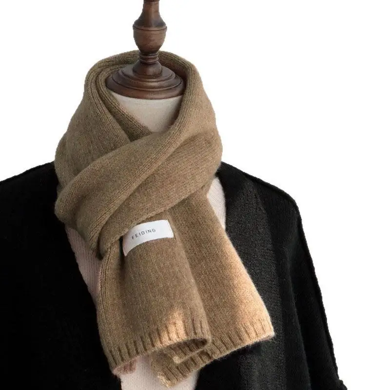 Hochwertiger Warmer Dunkelgrauer Strickschal Weicher Hautfreundlicher Stoff Perfekt für Winterliche Outdoor-Aktivitäten Tägliches Pendeln Reisen – Detail 5