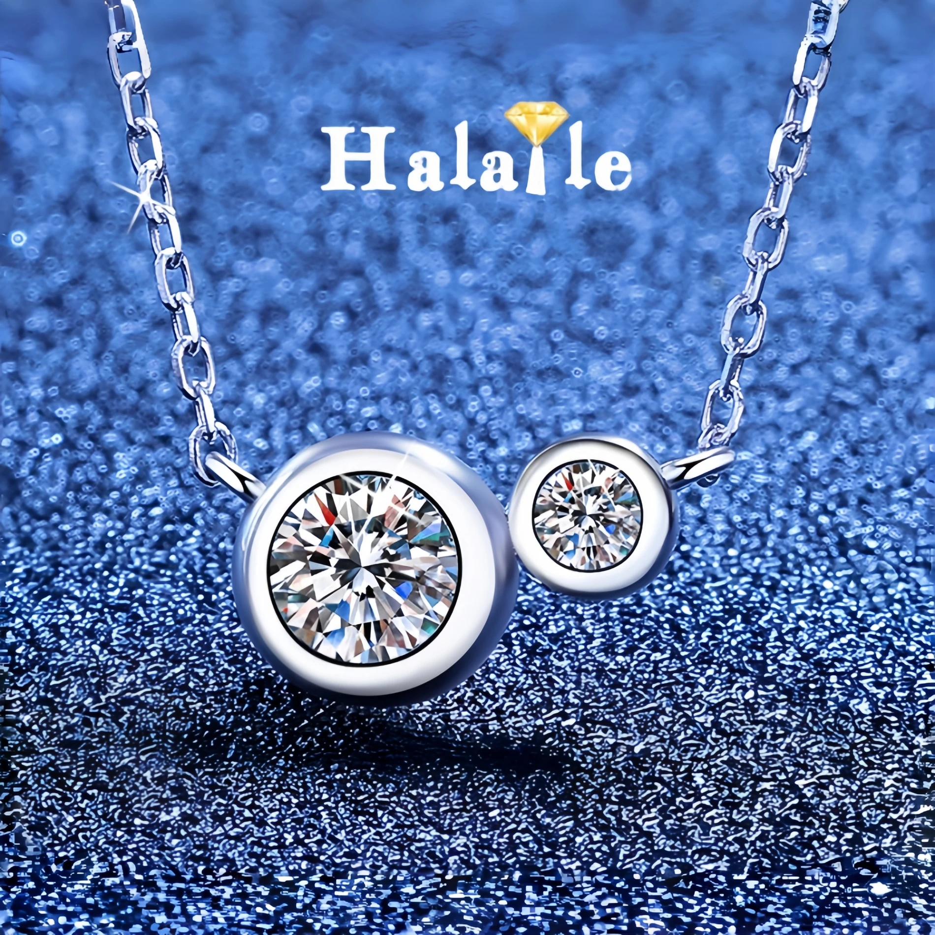 

Halaile, круглое ожерелье с подвеской из муассанита, стерлинговое серебро S925 для мужчин и женщин, ювелирные изделия, легкие роскошные сверкающие юбилейные изделия