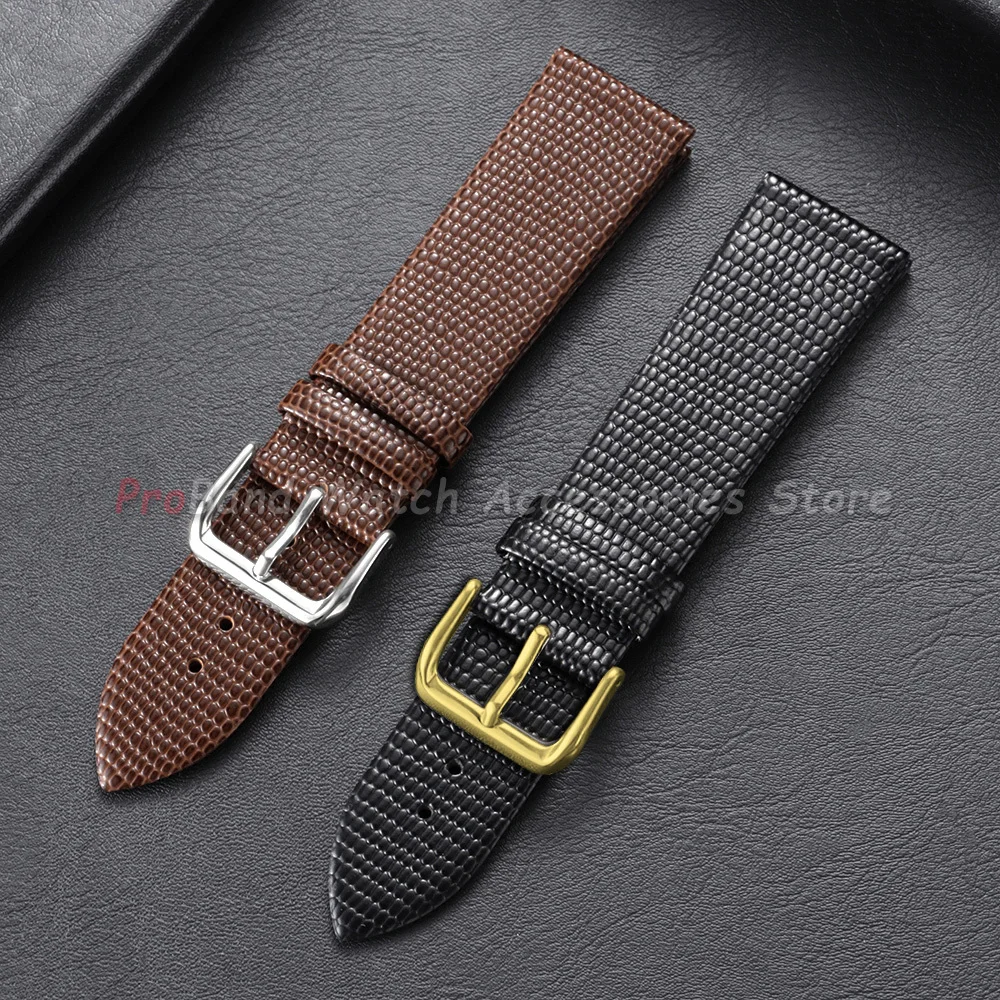 Lizard Print Genuine Leather Watch Band 10mm 12mm 14mm 16mm 18mm 20mm 22mm Replacement Bracelet Men Women Belt Watch Accessories