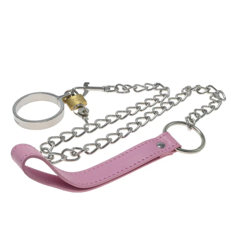 Chastity Device Accessories Traction rope metal chain Scrotum Bondage Chastity Lock Penis Lock Sex Toys for Men Cock Cage
