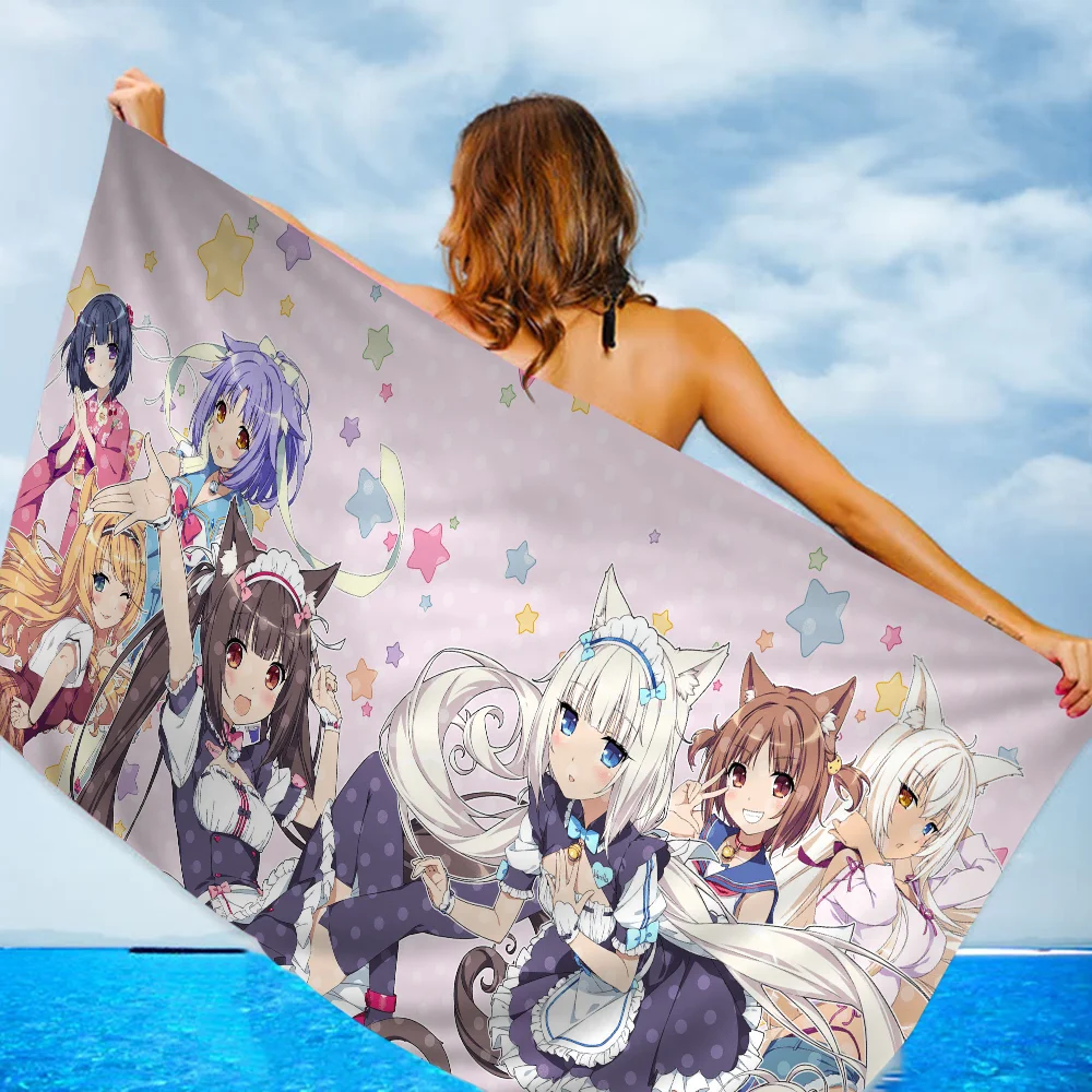 Chocola Nekopara Towel Microfiber Beach Towel Absorbent Quick dry Soft Yoga Swimming Resort Mountain Climbing Towel