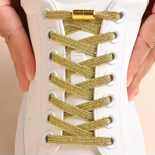 1Pair No Tie Shoe Laces Colorful Buckle Shoelaces Pearl Light Colorful Fashion Without Ties Elastic Laces Sneaker Kids Adult - Image 8