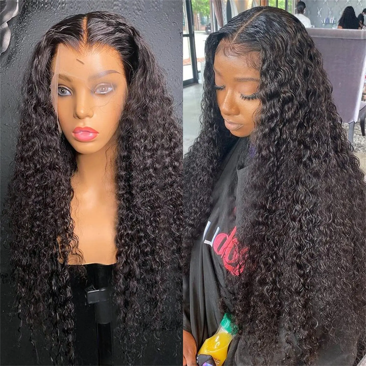 Deep Wave Lace Front Wigs Human Hair Curly Lace Front Wig Human Hair Wet and Wavy Wig HD Lace Frontal Curly Wigs for Women