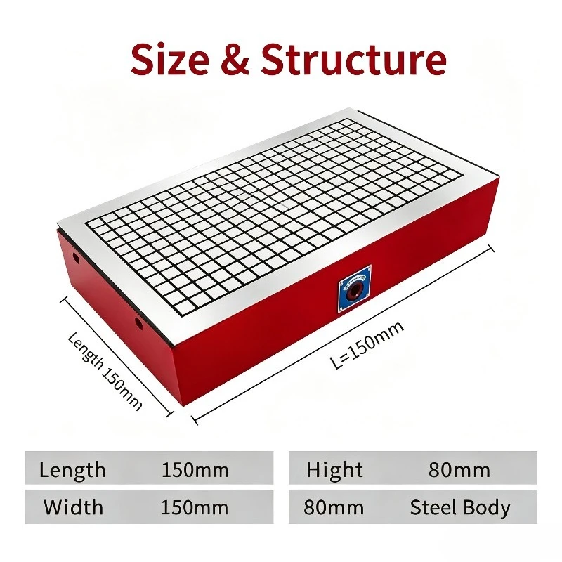 CNC Strong Permanent Magnet Suction Cup Computer Machining Center CNC Milling Machine Checkered Non-standard Magnetic Table