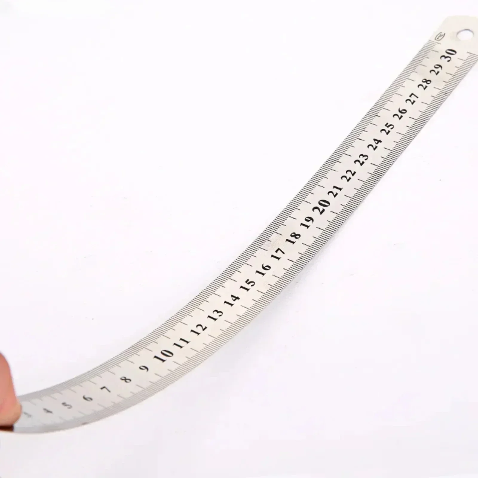 15 cm/20 cm/30 cm Doppia scala laterale in acciaio inossidabile Righello dritto Strumento di misurazione per studenti Scuola di cancelleria Righello da cucito