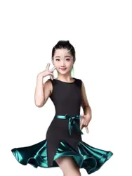 1pcs/lot Kids Child Girls Latin Dance Dress Floral Latin Dance dress Sexy Salsa Costume Ballroom Tango Dresses