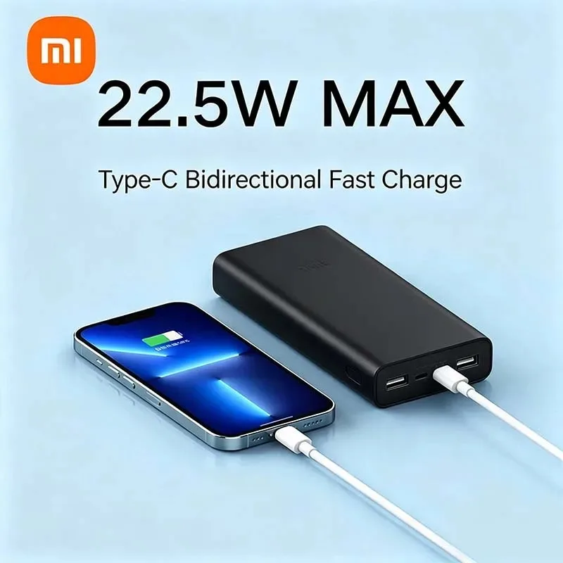 Xiaomi 30000mAh Power Bank 22.5W PD Fast Charging Three-Port USB-C Portable External Battery for iPhone Tablets Samsung