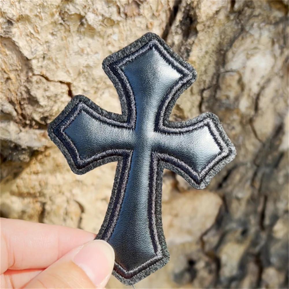 3D Black Cross Gothic Vintage Handmade Patches for Clothing, DIY Sewing for Jeans, Hats, Jackets - Luxury Retro Design