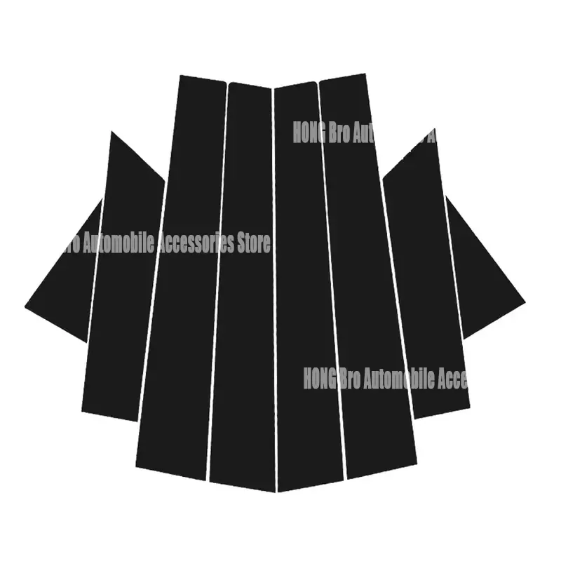 For MG ZS 2017-2023 Glossy Black Carbon Fiber B C Pillar Post Cover Trim Sticker Window Door Frame Decoration Accessories