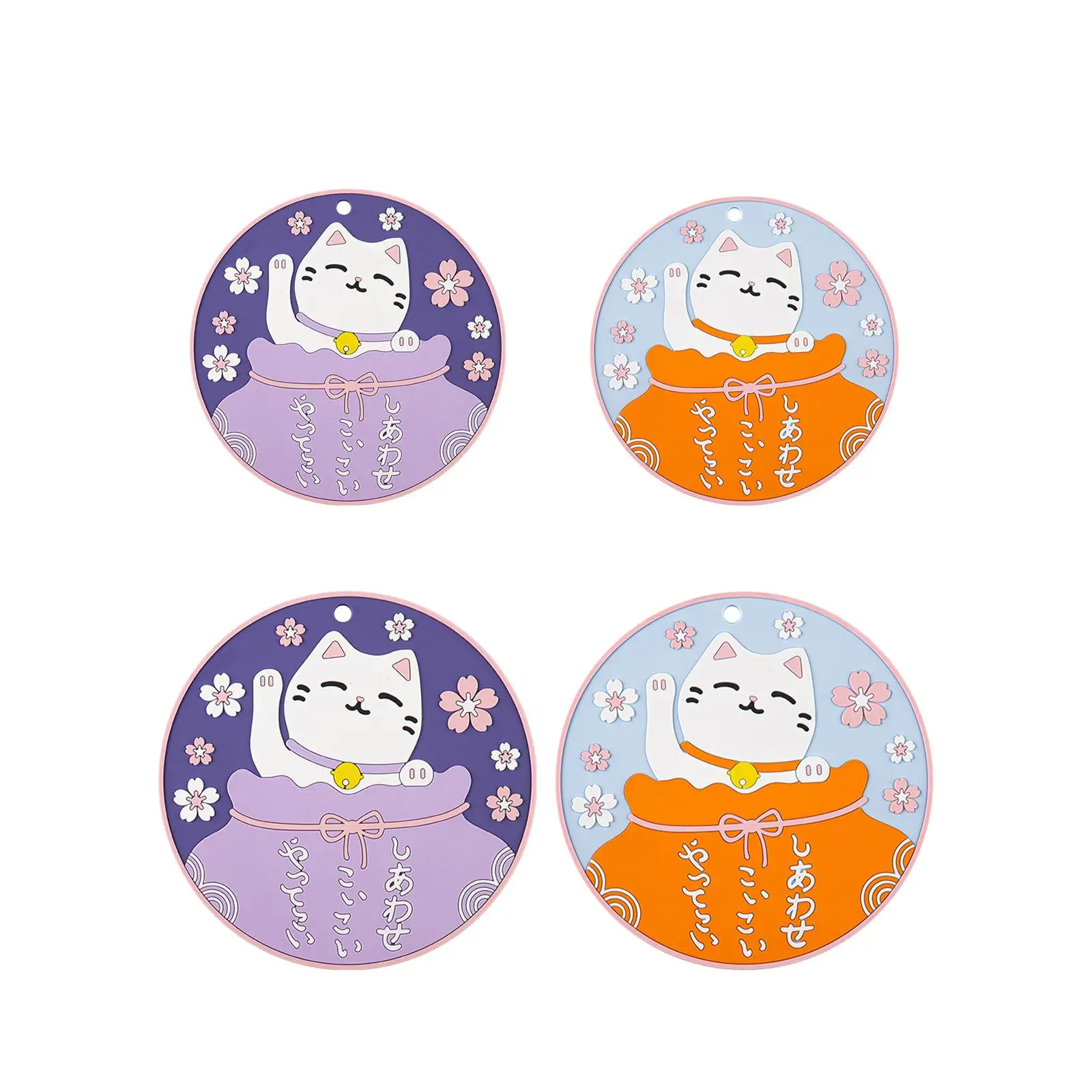 Cartoon Cat Coasters Japanese Table Mat Water Cup Pads Kitchen Counter Mats for