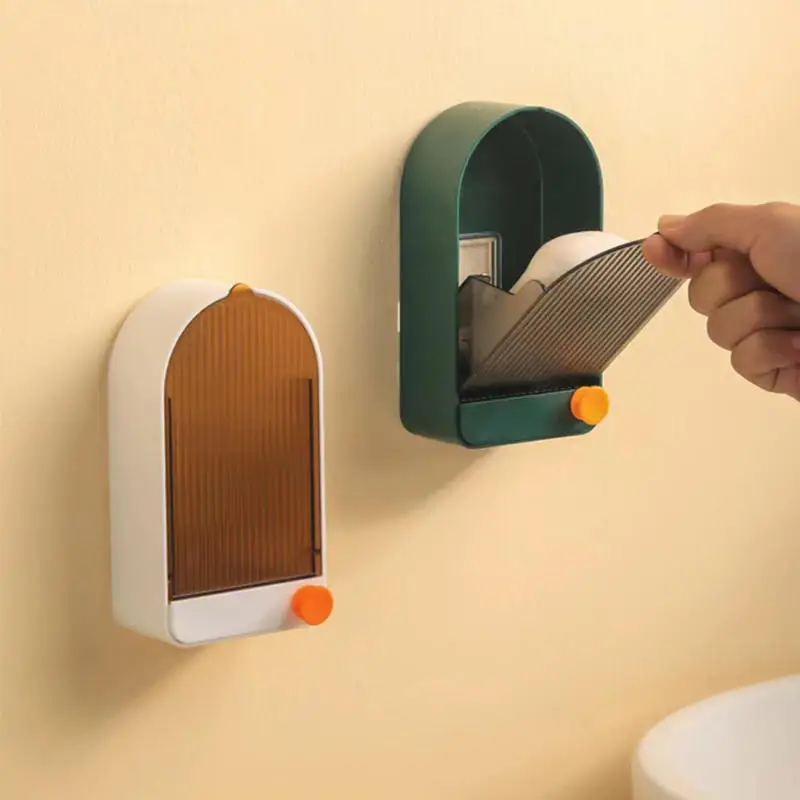 New Soap Box Drain Toilet Suction Cup Wall-Mounted Non-Perforated Student Dormitory Soap Box Convenient Bathroom Soap Box