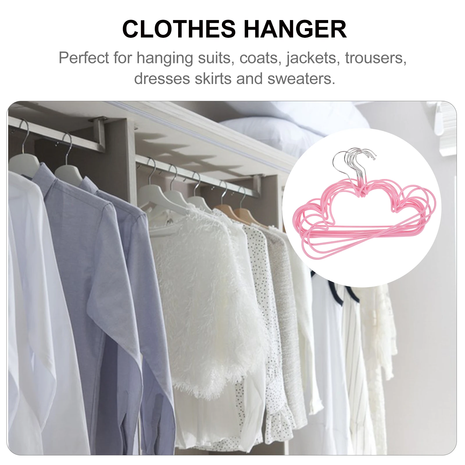 

10pcs Metal Clothes Hanger Cloud Shape Nonslip Heavy Duty Drying Rack for Coats Sweaters Jeans Space Saving Closet Storage