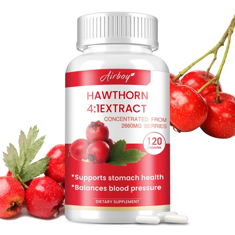 Hawthorn Berry Extract Capsule - Supports Heart and Digestive Health, Improves Blood Circulation, Boosts Immune System