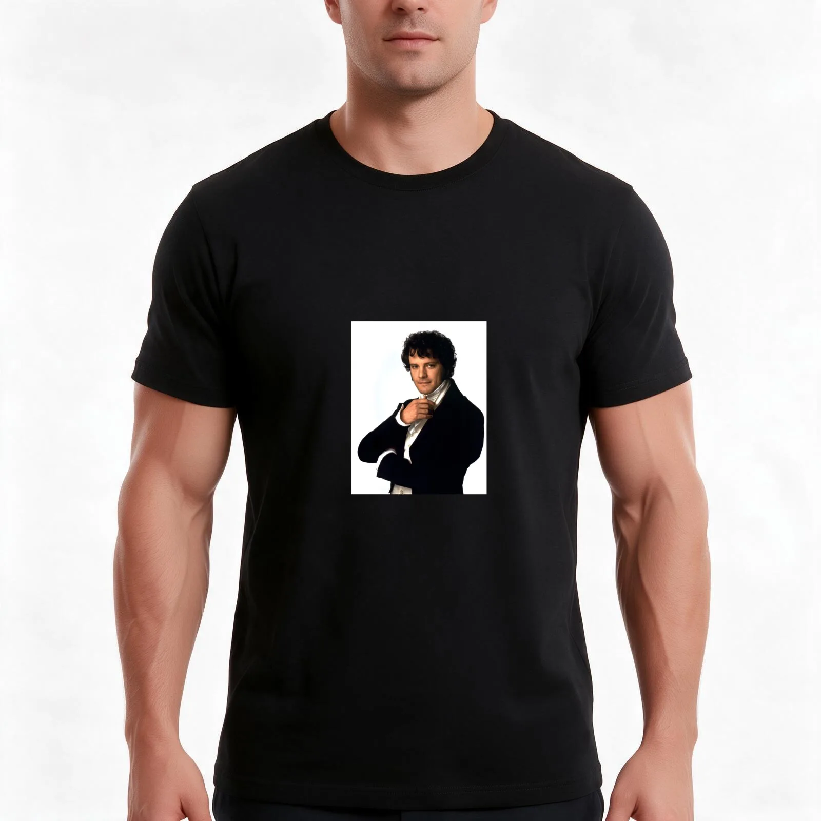 Colin Firth as Mr Darcy in Pride & Prejudice T-Shirt, Summer Casual Cotton Tee, Oversized Streetwear Tops, Vintage Graphic Print