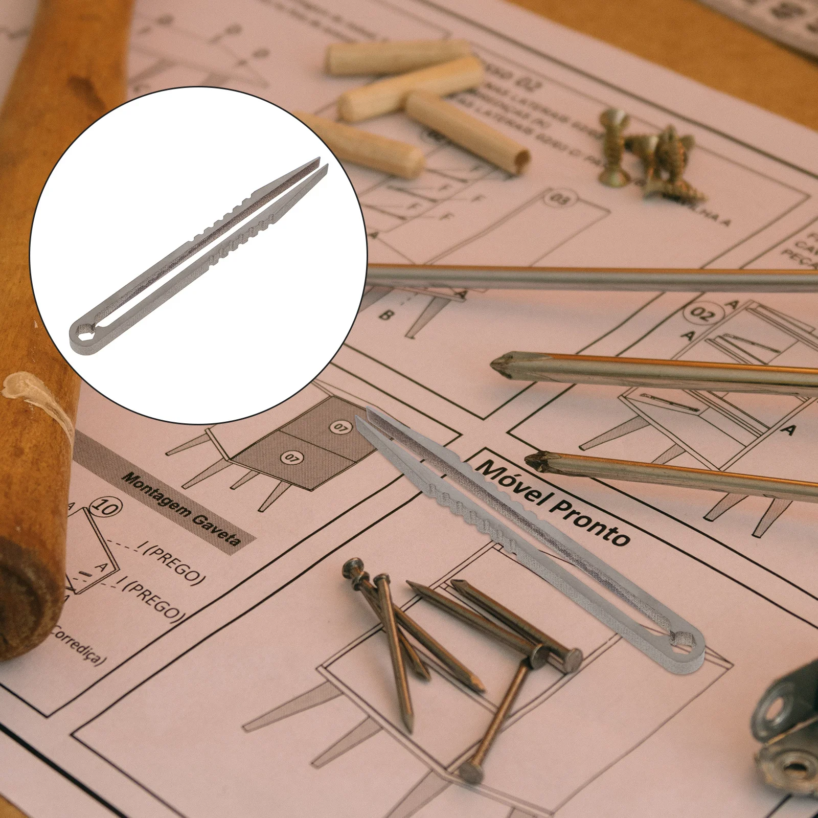 

1pc Titanium Alloy Tweezers Mini Portable For Camping Travel Outdoor Lightweight Durable Machining Clamp Multi