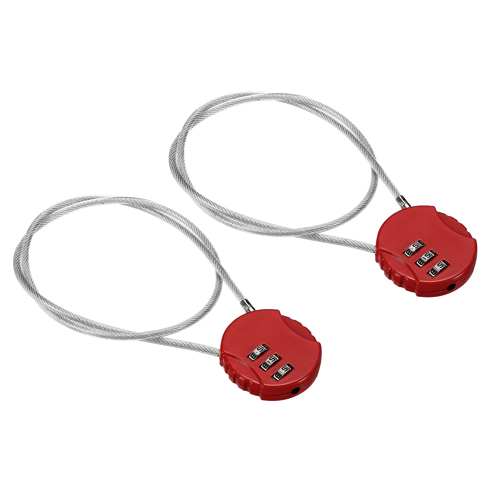2 Pack Small Combination Lock 11.8 Inch/14.9 Inch/19.6 Inch 3 Digit Padlock for Gym Locker Red Blue Green