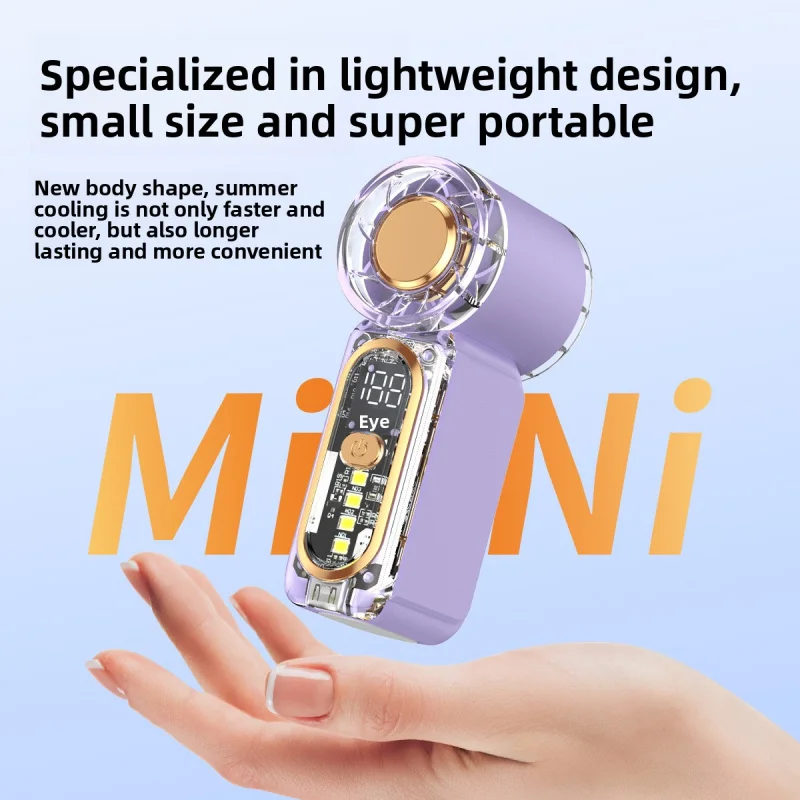 High Velocity Portable USB Charging Hand Fan Mini Powerful Pocket Fan With Strong Airflow For Summer Camping Sports Beach Travel