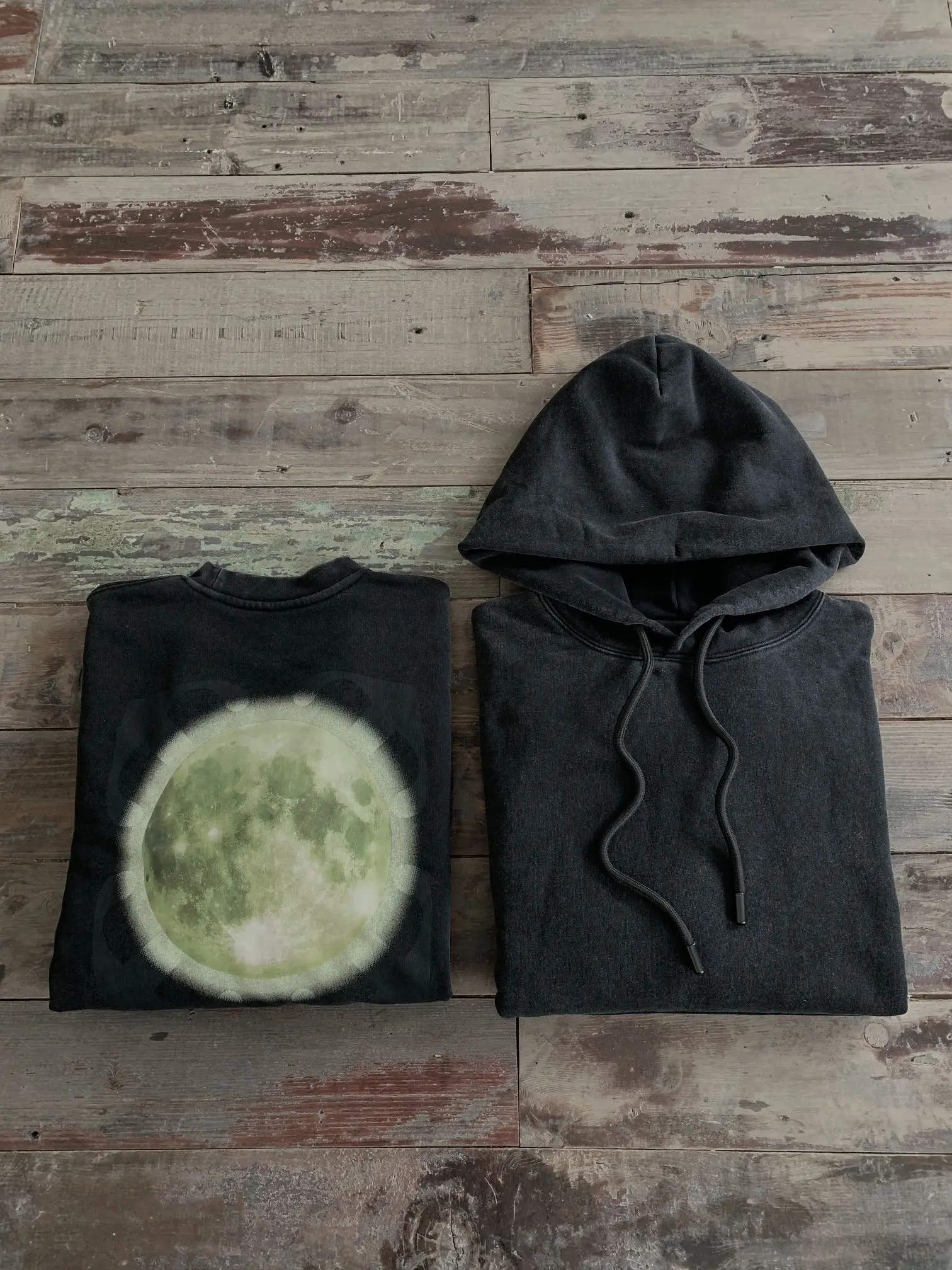 2024 Best Version Super Moon Printed Distressed Women Men Hooded Sweatshirts Hoodies Hiphop Oversized Men Hoodie Pullover