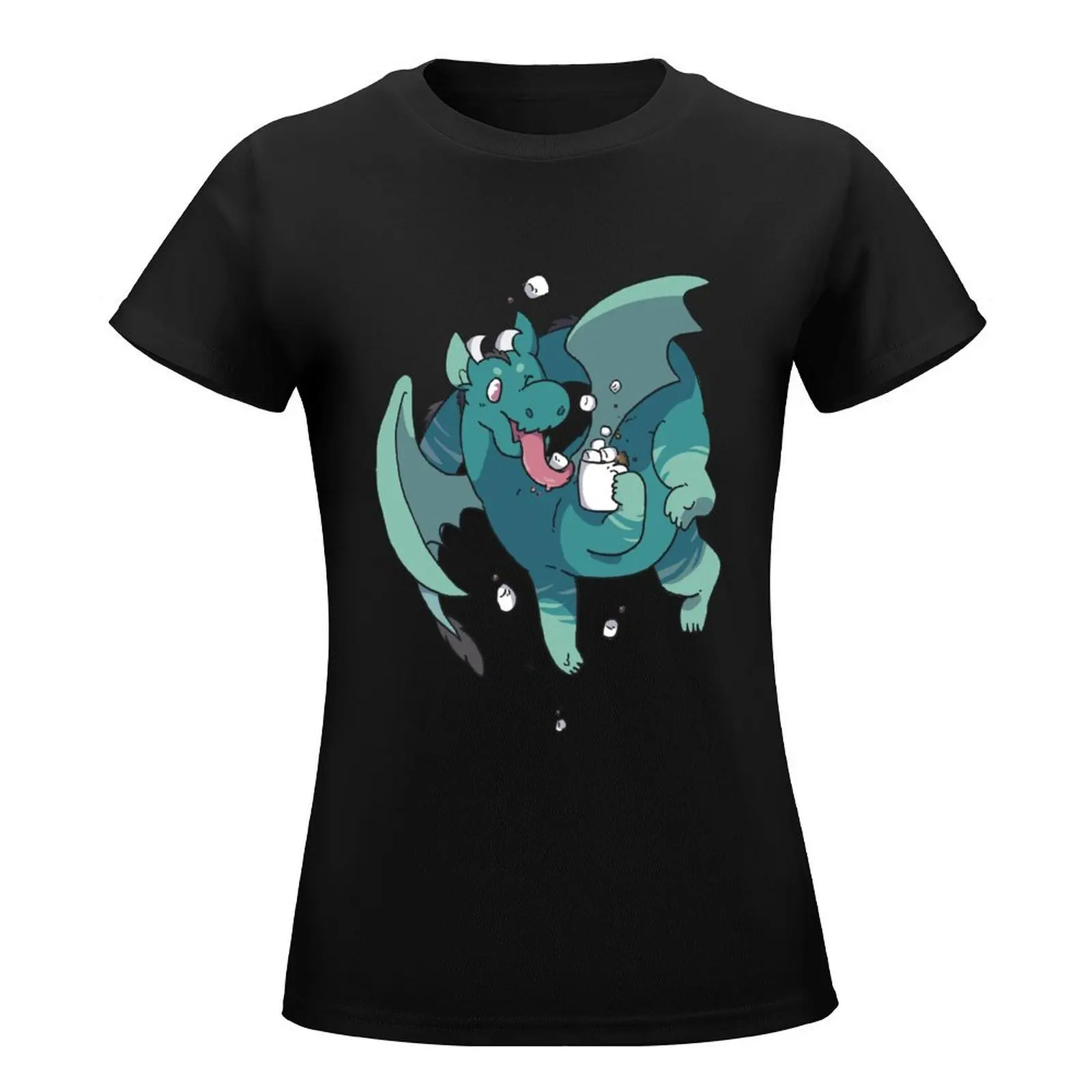 Cocoa Dragon T-Shirt korean fashion customs black t shirts for Women