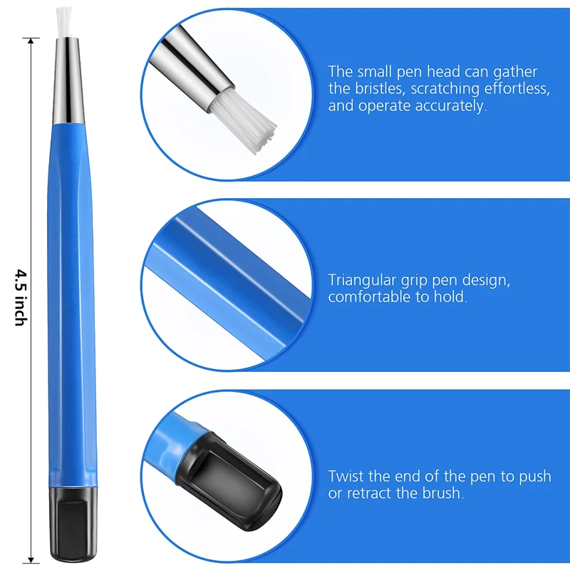 

A72T 3Pcs/Set Fiberglass Steel Scratch Brush Pen Fiber Bristles Polish Watch Rust Dirt Remover Jewelry Circuit Board Cleaning