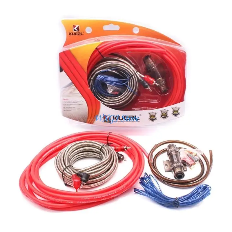 

37JE Car Wire Amplifier 8GA Power Cable Subwoofer Speaker RCA Power Cable Power Amplifier Installation