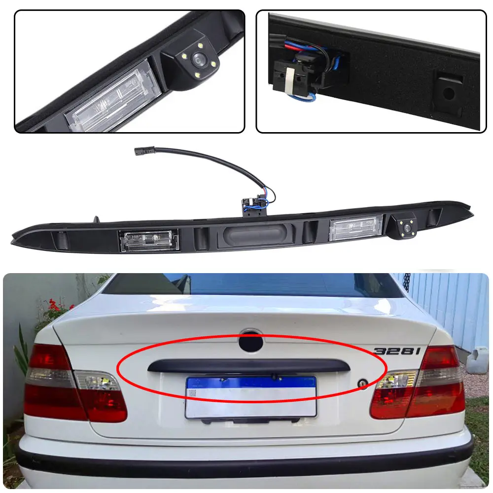 car reverse Camera for BMW E46 M3 3er Series 323i 325Ti Sedan Saloon Compact Limousine N40 N42 M43 M47N M52 M54 M57 Trunk Handle