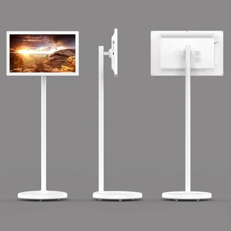 27 Inch Por Smart TV Wireless Interactive Display Built-in Touch Screen Swivel Floor Stand for Home Office