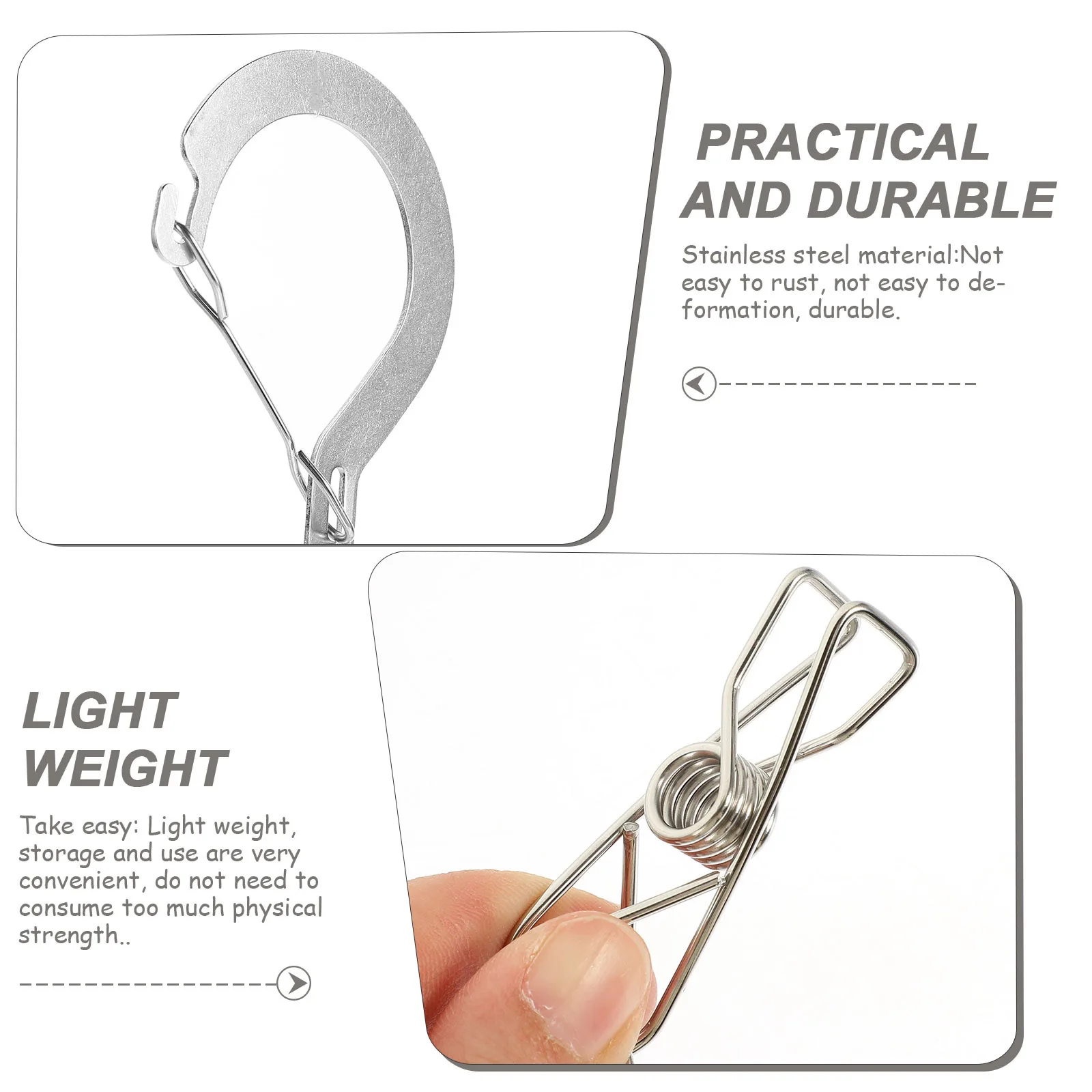 

2Pcs Stainless Steel Clothes Drying Rack Windproof Laundry Clips Organizer Socks Towels Underwear Outdoor Lightweight