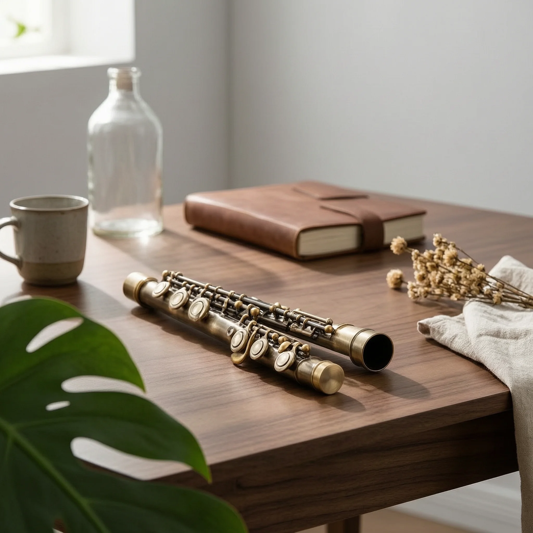 C Flute Beginner-Friendly Closed Hole Flute Woodwind Instrument Easy to Play Lightweight for Beginners, Practice, Music Lessons